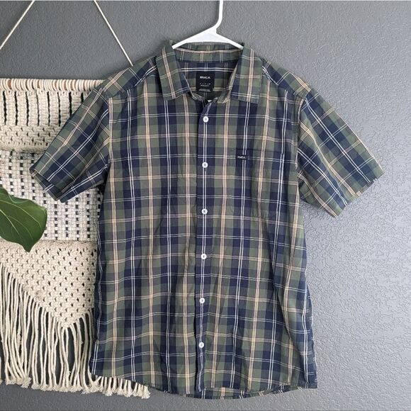 RVCA Button Down Short Sleeve Shirt Size Small Men's - Picture 1 of 7